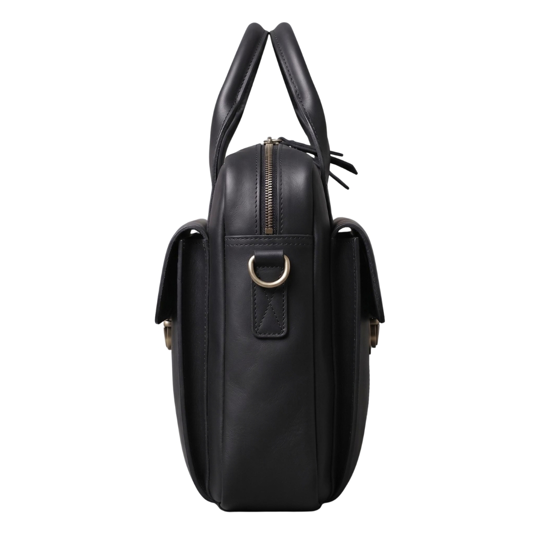Ashmore Black Leather Briefcase Bag view 2