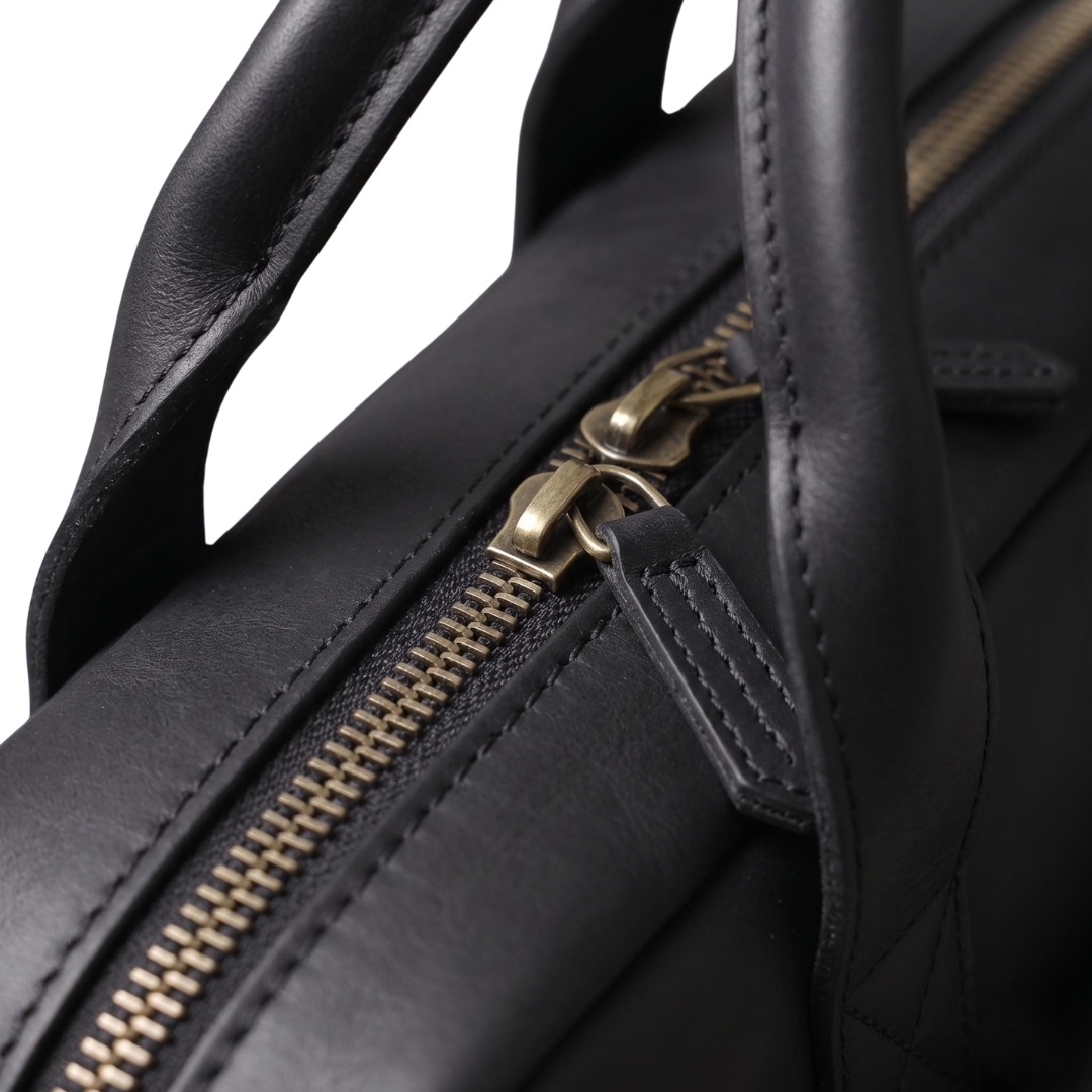 Ashmore Black Leather Briefcase Bag view 4