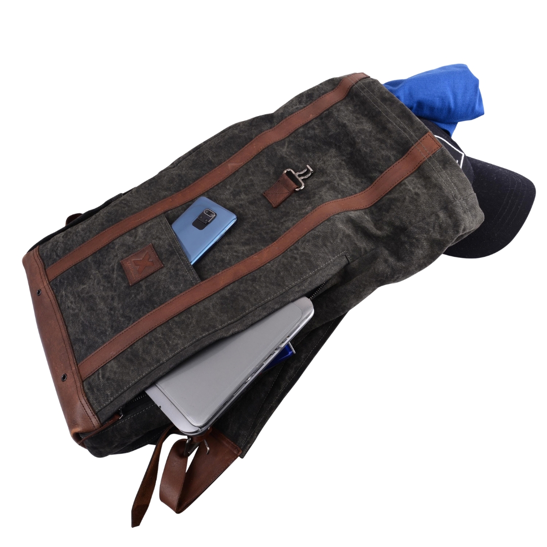 Durham Canvas Leather Rolltop Backpack view 3
