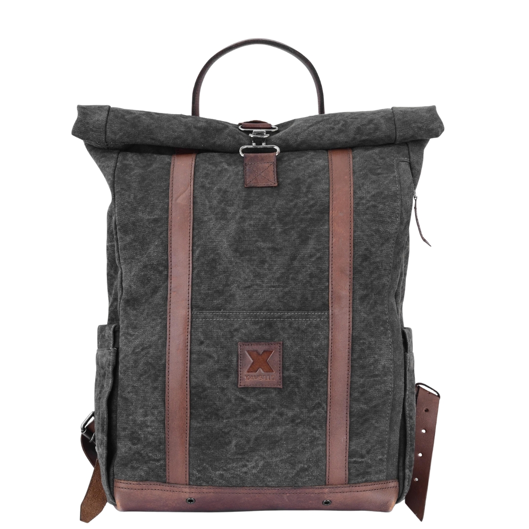 Durham Canvas Leather Rolltop Backpack