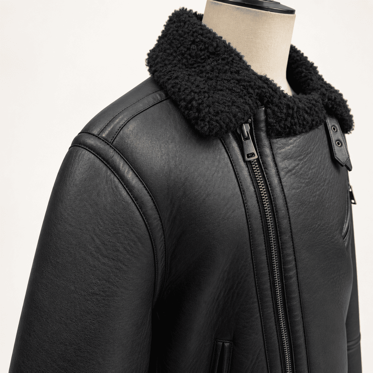 Lexius Shearling Leather Jacket view 9