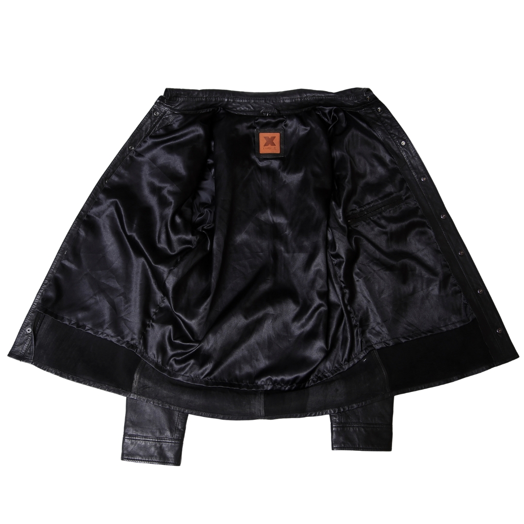 DALTON Black Leather Western Snap Shirt view 5
