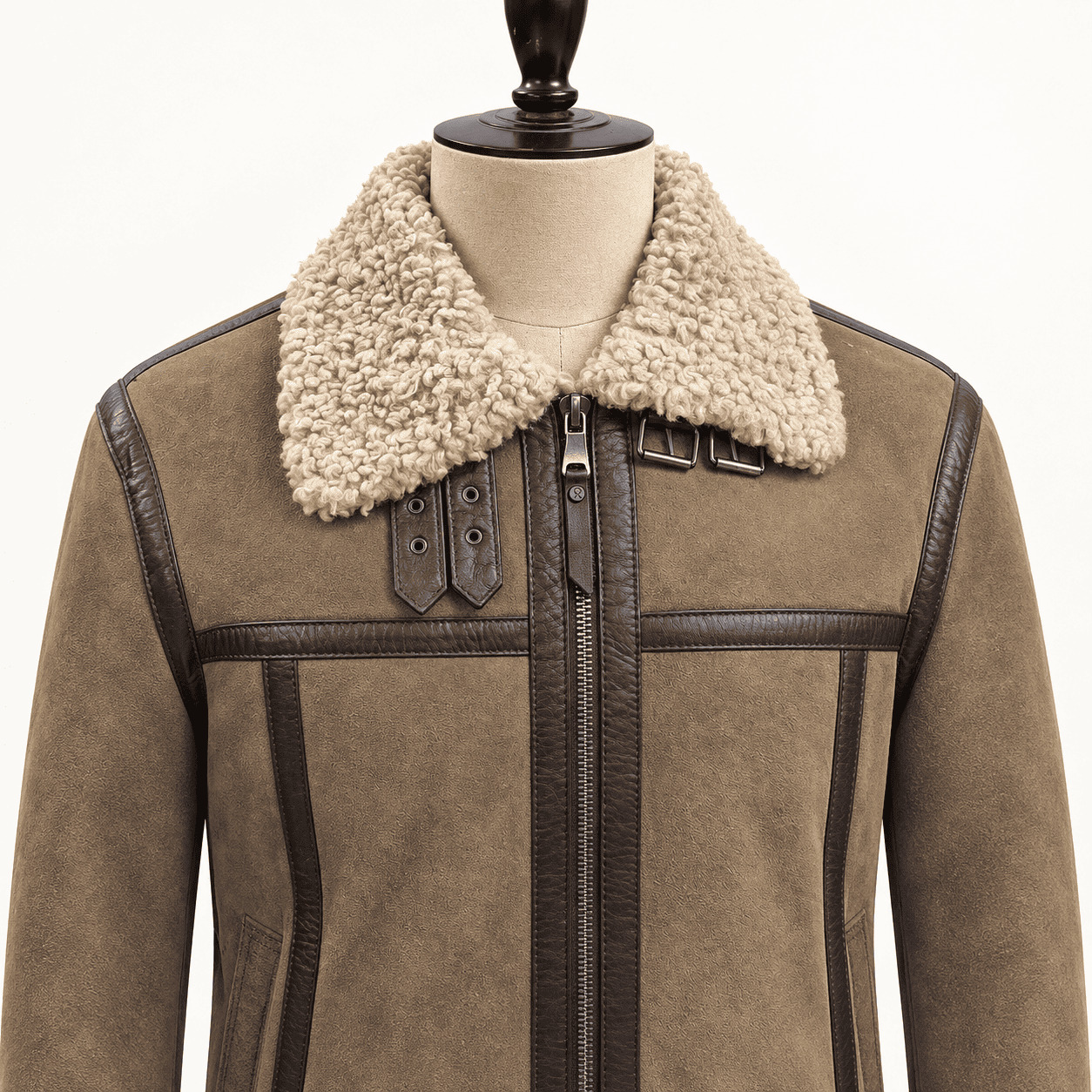 Merin Brown Shearling Leather Jacket view 4