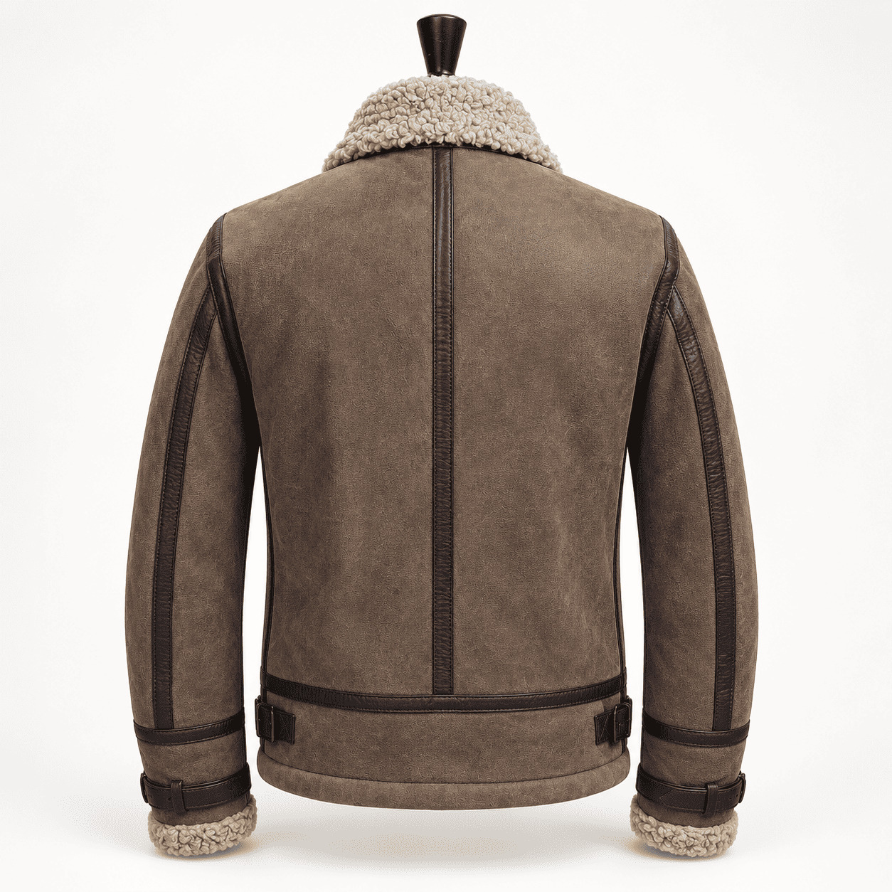 Merin Brown Shearling Leather Jacket view 5