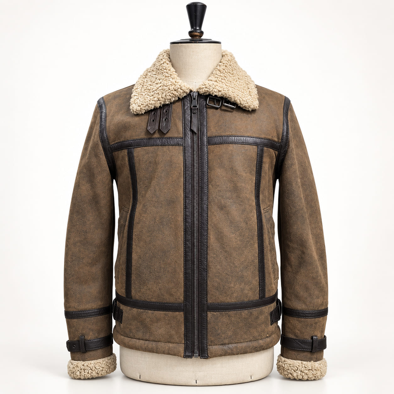 Merin Brown Shearling Leather Jacket