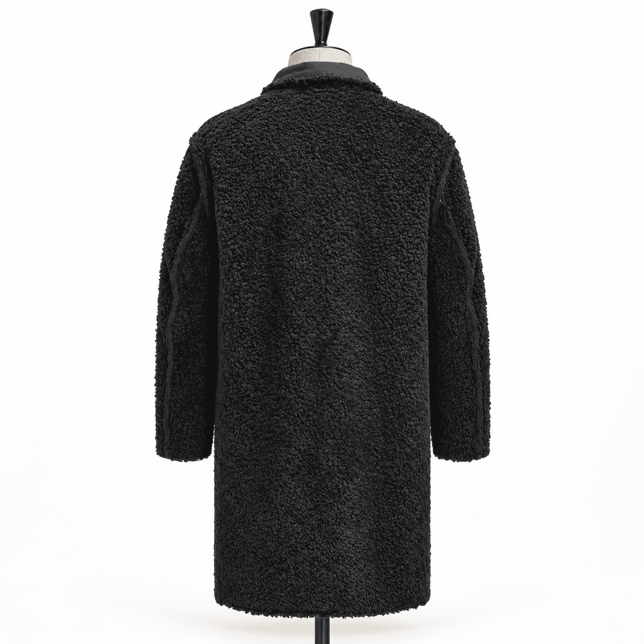 Pinto Black Shearling Leather Coat view 2