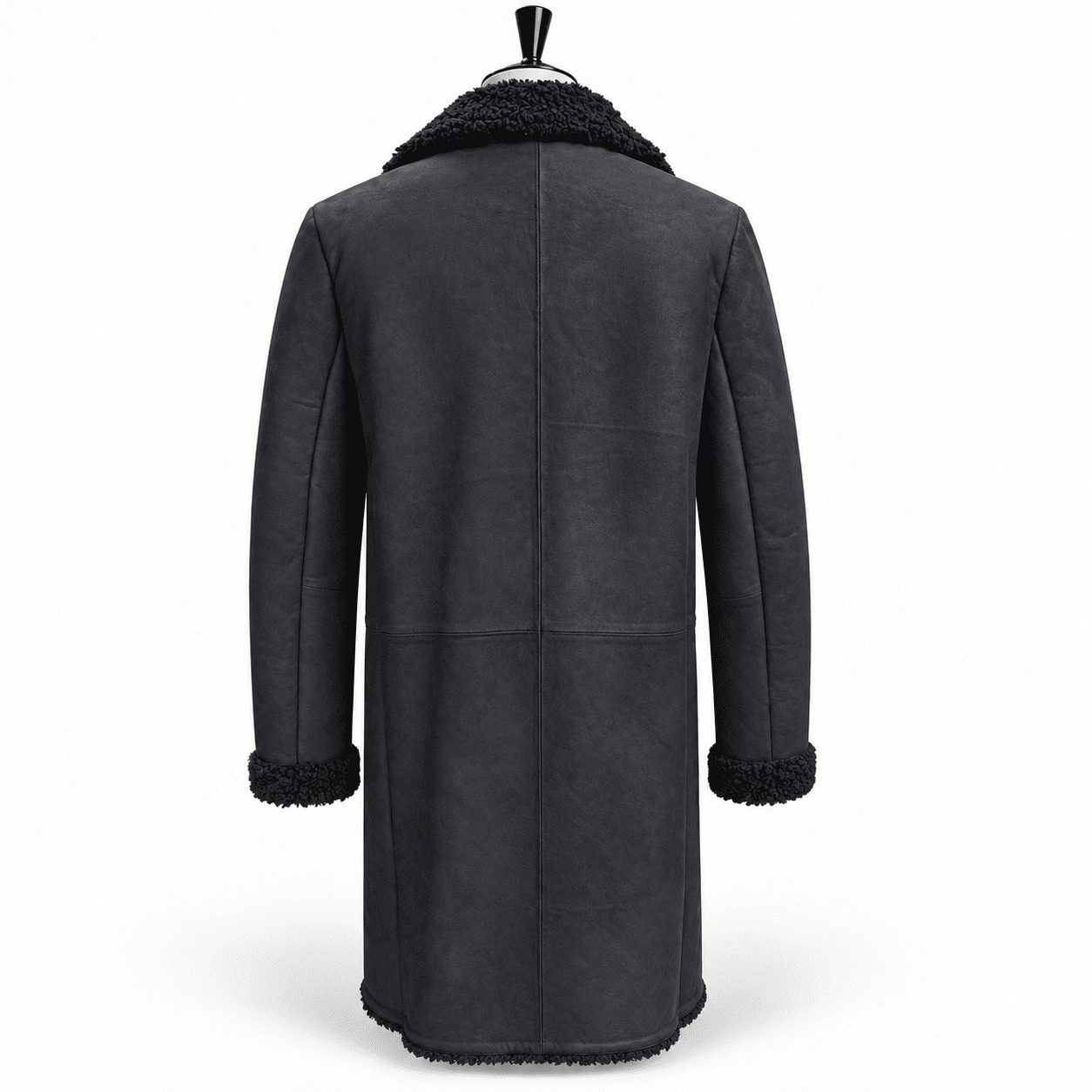 Pinto Black Shearling Leather Coat view 4