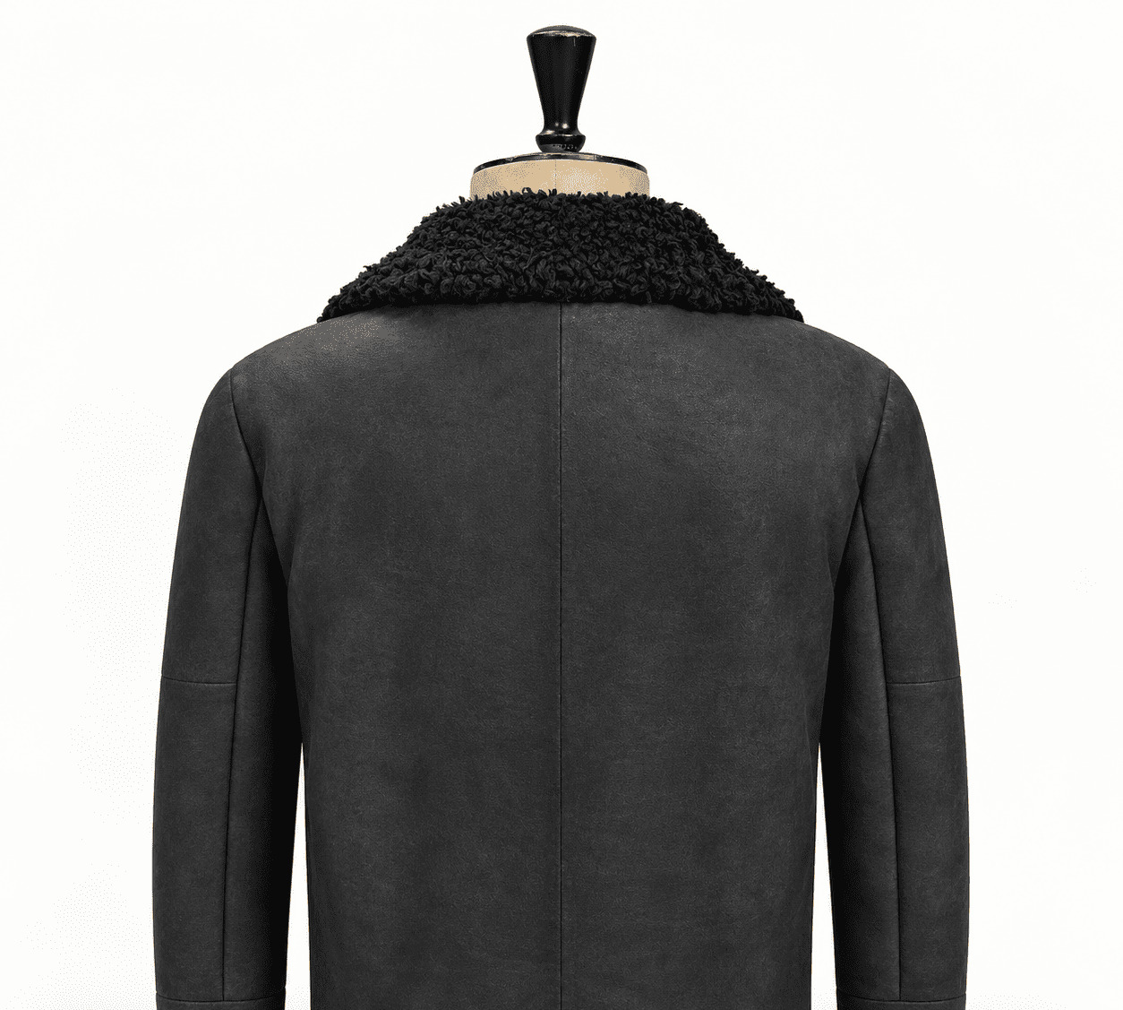 Pinto Black Shearling Leather Coat view 5