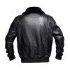 Classic Black Leather Jacket with Shearling Collar