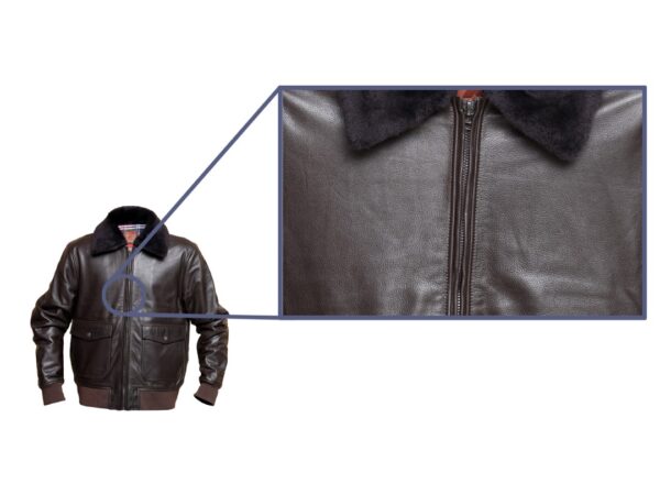 Classic Black Leather Jacket with Shearling Collar