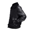 Classic Black Leather Jacket with Shearling Collar