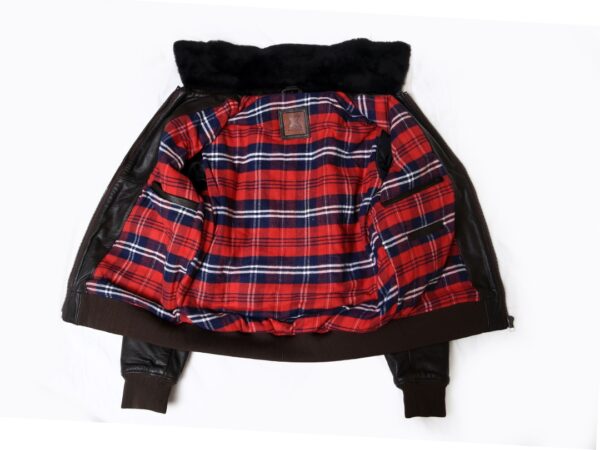 Classic Black Leather Jacket with Shearling Collar