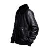 Classic Black Leather Jacket with Shearling Collar