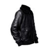 Classic Black Leather Jacket with Shearling Collar