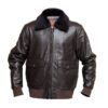 Classic Black Leather Jacket with Shearling Collar