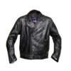 Classic Black Leather Jacket with Shearling Collar
