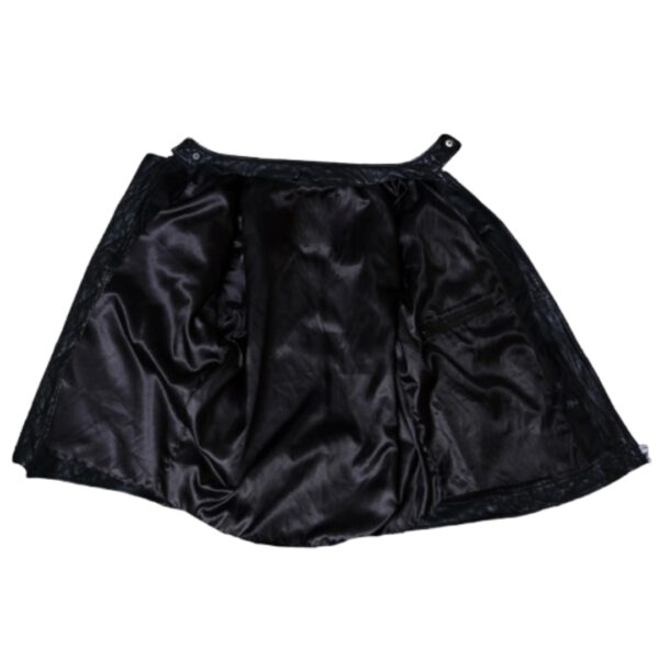 Men’s Black Biker Leather Jacket – Quilted Motorcycle Style