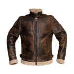 Men’s Distressed Shearling Leather Jacket – Winter Style