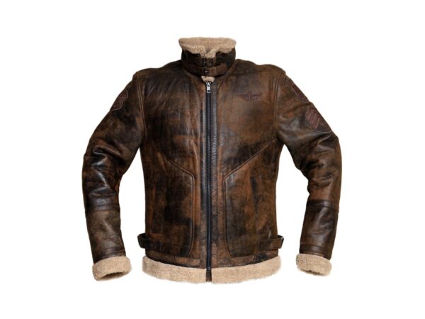 Men’s Distressed Shearling Leather Jacket – Winter Style